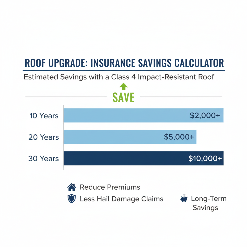 Insurance savings calculator showing 10-year, 20-year, and 30-year savings